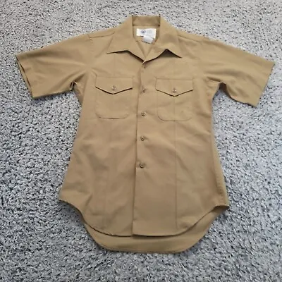 USMC Khaki Shirt Adult 14.5 Brown Short Sleeve US Marine Service Dress Military • $17.99