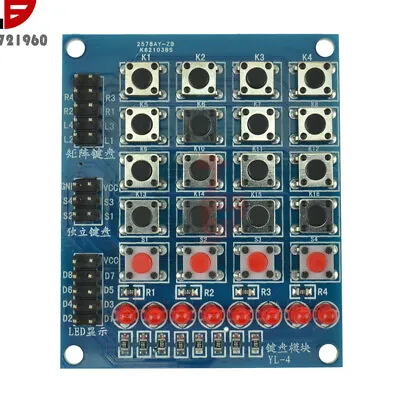 4x4 Matrix Array/Matrix Keyboard 16 Key Switch Keypad For Arduino+8 LED+4 Button • $3.05