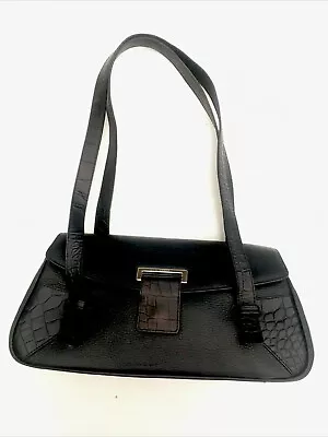 L CREDI Leather Handbag Black Italian • £12