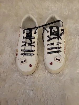 Karl Lagerfeld Paris Women's Cate Embellished Sneakers White Size 8 NWOT No BOX • $50