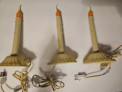 Lot 3 Vintage Christmas Window Electric Plastic  Candle Candolier W Flame Bulbs  • $8.90