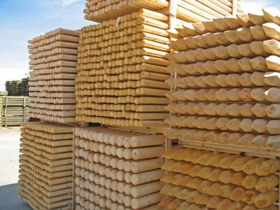 Pali In Legno Per Recinzione Ø 6 Cm X Altezza 250 Cm - Trattati E Con Punta - Per Staccionate Fai Da Te - Foto 4