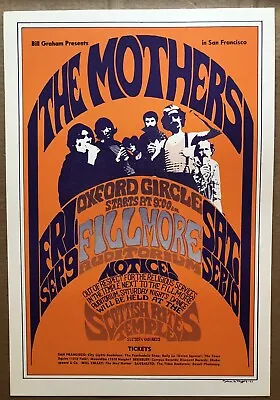 Zappa Poster Mothers Invention  BG27 Fillmore Graham 2nd Print 1966 Vintage • $349.99