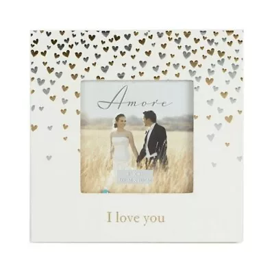 Amore By Juliana I Love You Hearts 4 ×4  Square Photo Frame. • £6.50