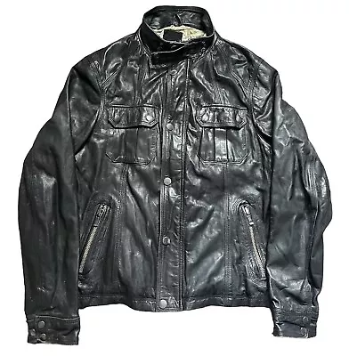 Men’s Ted Baker Black Real Leather Jacket - Size 5 (Medium) • $22.73