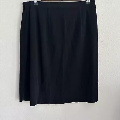 EXCLUSIVELY MISOOK Acrylic Black Knee Length Skirt Size XL Elastic Pull On Waist • $39.99