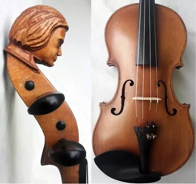 Rare Old Violin Human Head Scroll - Video - Antique バイオリン скрипка 小提琴 535 • $1274