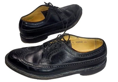 $89.99 • Buy FLORSHEIM VTG Imperial Pebble V Cleat Wingtip Mens Size 11.5 Black