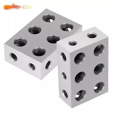 1-2-3 Blocks 1 Matched Pair 11 Holes .0001  Machinist 123 Ultra Precision • $21.63