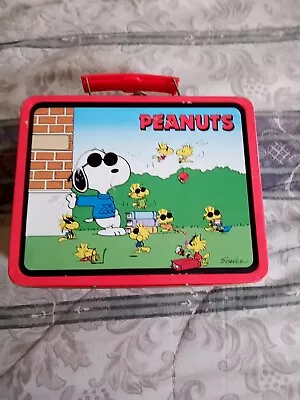 Vintage Peanuts Snoopy Joe Cool Metal Lunch Box • $25