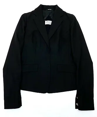 RRP $975 Women's MAISON MARTIN MARGIELA BLACK TUXEDO TAILORED BLAZER JACKET - 44 • $325