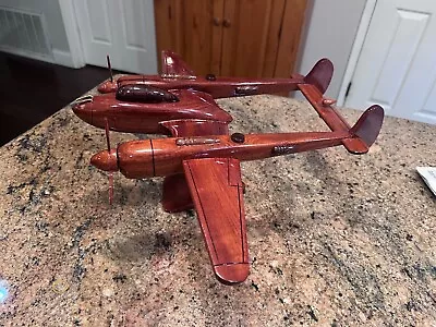 P38  Special Edition Mahogany Wood Desktop Airplane Model • $69.95