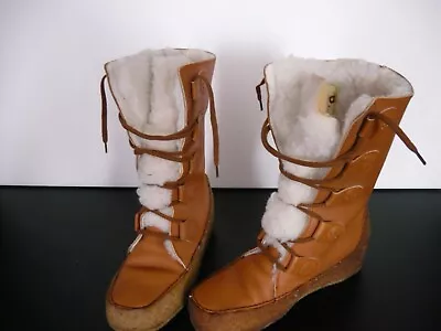 Womens BLONDO / BLOND'O Canada Brown Leather 12  Tall Mukluk Boots - Size 8 • $20
