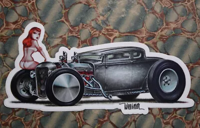 $9.99 • Buy Keith WEESNER Decal Vtg 1930 1931 Ford Hot Rod Coupe Auto Window Tool Box Truck