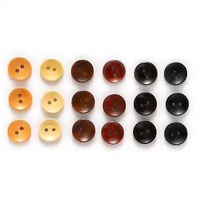 2 Hole Solid Round Wooden Buttons For Sewing Clothing Handwork Crafts 10-25mm • $3.09