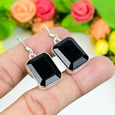 Black Onyx Earrings 925 Sterling Silver Jewelry Black Spinel Earring For Women's • $15.99