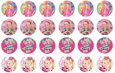 24 X JOJO SIWA Icing Cupcake Toppers Kids Birthday UNCUT Image • $10.99