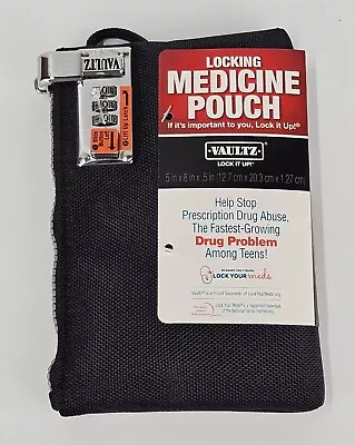 Vaultz Locking Medicine Pouch Zipper Closure With Combination Lock 5  X 8  Black • $20