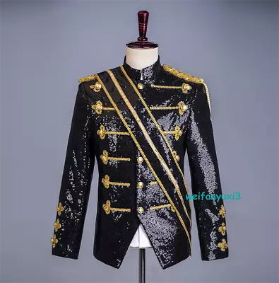 MJ Michael Jackson Costume Classical Sequin Jacket Men's Fancy Costume Coat Top • $59