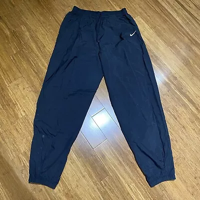 $22.99 • Buy Vintage Nike Windbreak Warm Up Track Pants XL Black Ankle Zip Nylon Swoosh Y2K