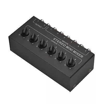  Stereo 6 Channel Passive Mixer RCA Portable Audio Mixer 6 In 2 Out UK S4K5 • £17.71