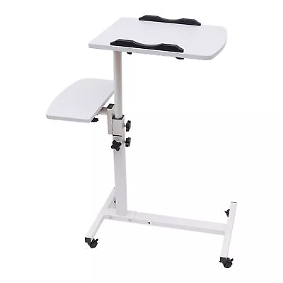 Over Bed Table Mobile Rolling Laptop Stand Computer Bedside Table Adjustable New • $49.82