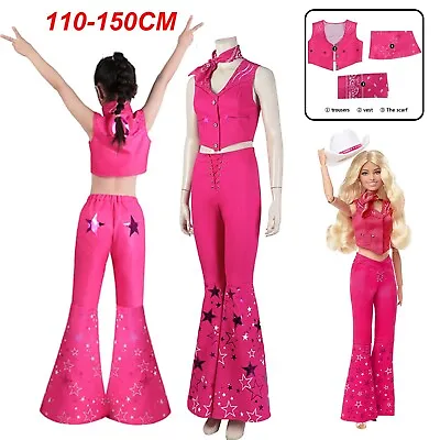 Barbie Margot Robbie Cosplay Costume Kids Barbie Pink Outfits Party  Christmas • $30.99