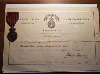 Napoleonic Wars French Soldier Medal And Document Original Research. Waterloo. • £240