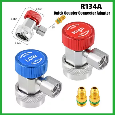 2X R134a Quick Coupler Adapters Manifold Gauge Fitting Hose Fittings Connectors • $14.99