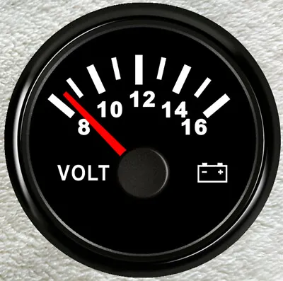 Volt Meter 2''/52mm Universal Car 12V Illuminated Battery Condition Volt Gauge • £16.79