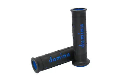 Domino A250 Black / Blue Open End Soft Road Grips To Fit Kawasaki KH400 S3 • £23.95