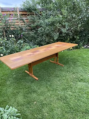 Extending Solid Oak 8 10 12 Seater Dining Table Mid Century Style • £395