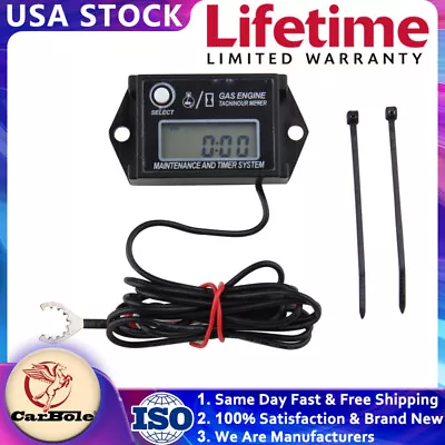 Waterproof Digital Tiny Tachometer Tach Hour Meter For Motor Bike Go Kart Timer • $21.89