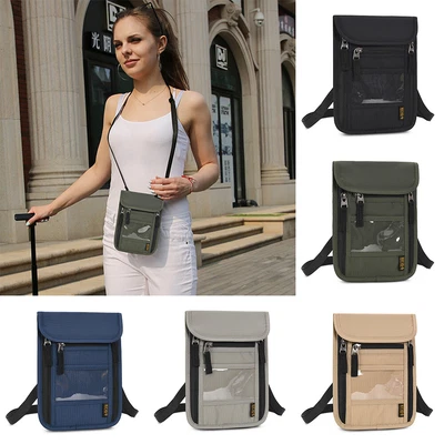 $16.69 • Buy RFID Blocking Wallet Passport Card Holder Wallet Security Neck Stash Pouch Bag
