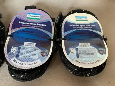 (4) Shakespeare Reflective Nylon Boat Dock Line 15' X 3/8  • $9.95