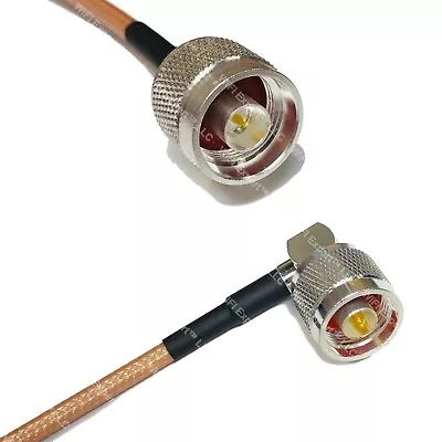 RG142 Silver N MALE To N MALE ANGLE Coax RF Cable USA Lot • $13.30