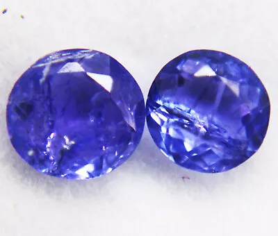 1.27 Ct Natural Tanzanite Certified Round Shape Blue Loose Gemstones 5 X 5 Mm • $12.09