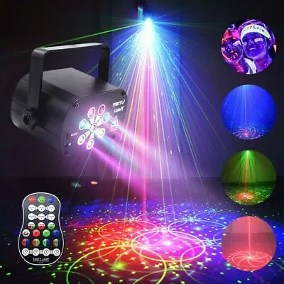 LED Disco Lights Laser Projector Stage Lighting USB RGB KTV Party 480 Pattern UK • £11.99