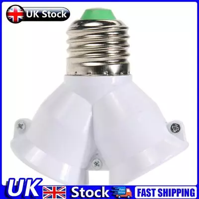 3Pcs 2 In 1 E27 Lamp Socket Splitter Adapter Light Bulb Base Stand Holder UK • £5.49