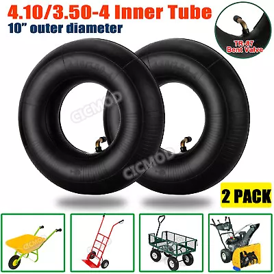 2X 4.10/3.50-4 Inner Tube Tyre Bent Valve For Hand Truck Dolly Hand Cart Garden • $18.99