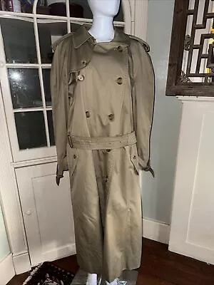 Burberry's Vintage Women Beige Mac Trench Coat Jacket Size  US16 Long • $70