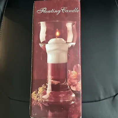 Indiana Glass Lancaster Colony Floating Candle Holder + 2 Scented Candles NIB • $11.99