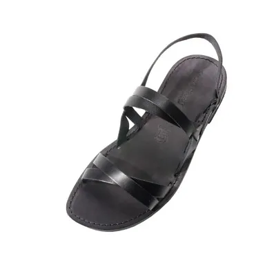 Sandals Man Genuine Leather Black Size Men's Leather Sandals Ulisse • £65.60