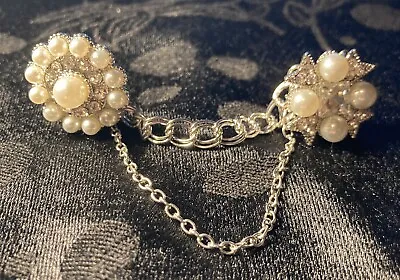 Crystal & Pearl Sweater Clips  • $7