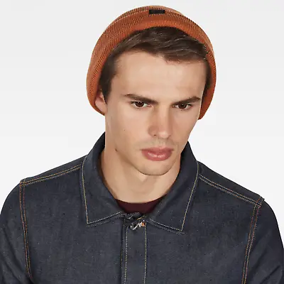 NWT G-Star Raw Effo Long Beanie | Aged Almond | Burnt Orange | Knitted Hat Cap • $36