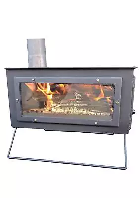 Black Eco Chill Outdoor Wood Log Burning Stove Oven For Garden Garage Shed 6K • £219.99