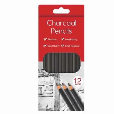 12 Charcoal Pencils For Sketching And Drawing - Brand New • £2.87