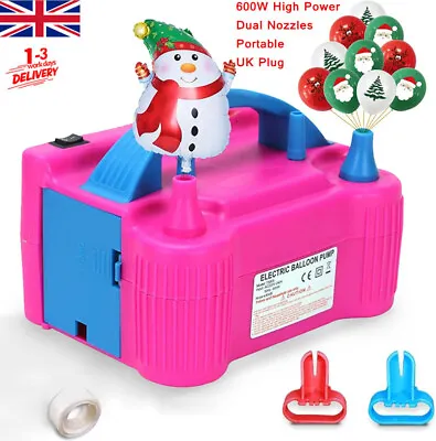 £2.58 • Buy Electric Balloon Air Portable Dual Nozzle High Power Inflator Pump Christmas UK