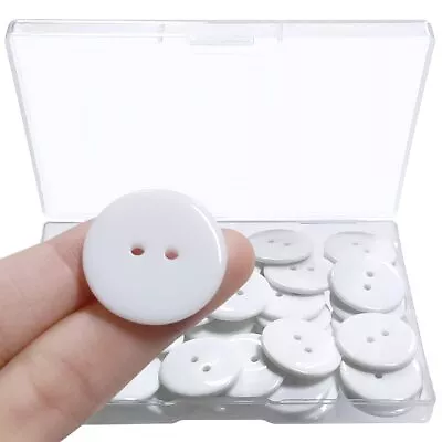 50 Pcs Resin Buttons 2 Hole Buttons For Sewing Round Shirt Button Craft 1inch... • $10.73