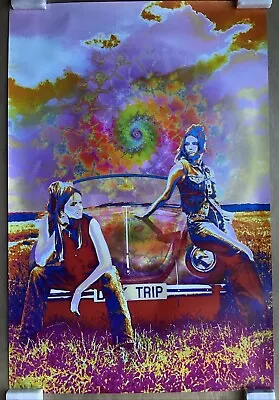 Day Trippers Two Girls On VW Bug Acid Tripping 60’s Psychedelic Poster • $49.95